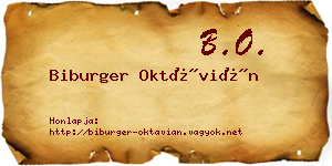 Biburger Oktávián névjegykártya